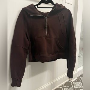 Lululemon Scuba Oversized Half Zip Hoodie - Espresso - XS/S